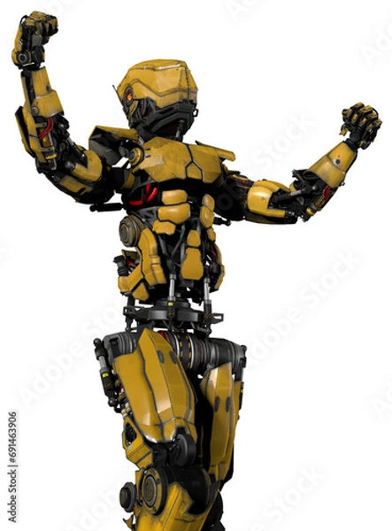 Fototapeta Robot with arms up