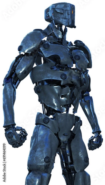 Fototapeta Robot standing in 3/4 view