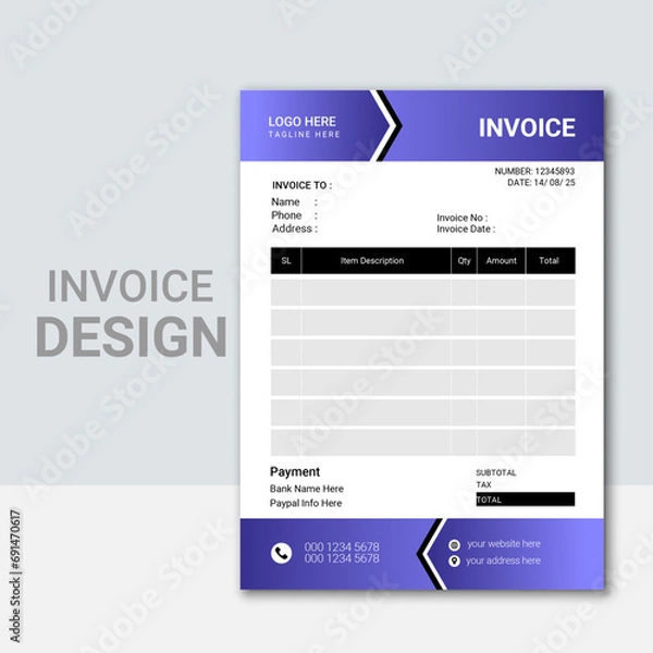 Obraz invoice design template 