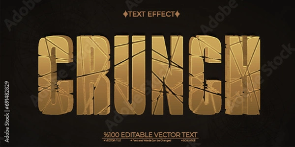 Obraz Old Crunch Editable Vector 3D Text Effect