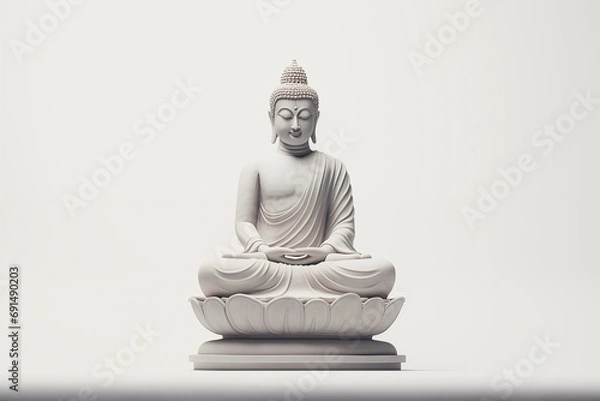 Fototapeta buddha statue isolated on white