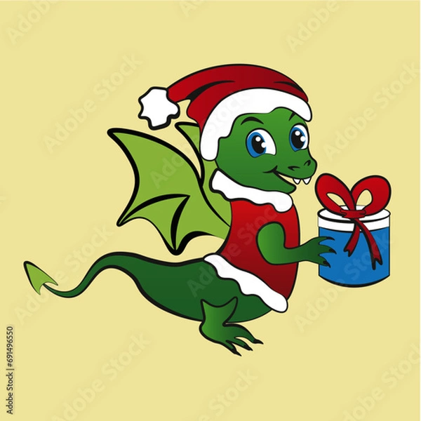 Obraz Dragon with a gift
