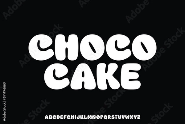 Obraz Cute bold decorative alphabet display font vector. Rounded friendly typography style