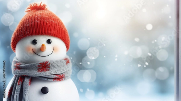 Fototapeta Winter holiday christmas greeting card background concept created with Generative Ai
