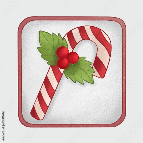 Obraz Christmas Decorated Cookies, candy cane