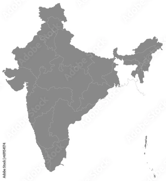 Obraz インドの地図