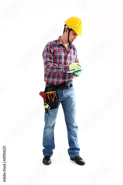 Obraz Worker is writing