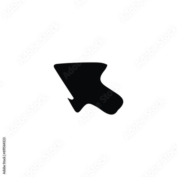 Fototapeta Cursor pointer icon. Simple style web development company poster background symbol. Cursor pointer brand logo design element. Cursor pointer t-shirt printing. Vector for sticker.