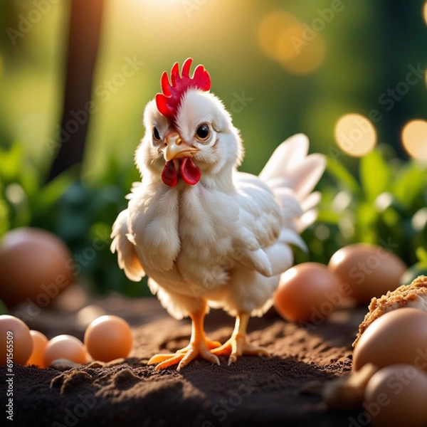 Obraz chicken with eggs