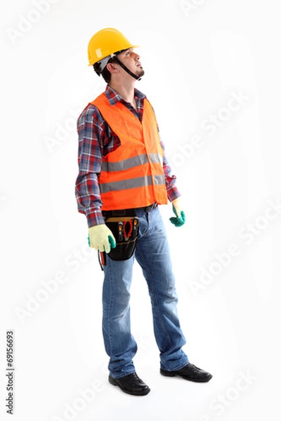 Fototapeta Construction Worker looking up