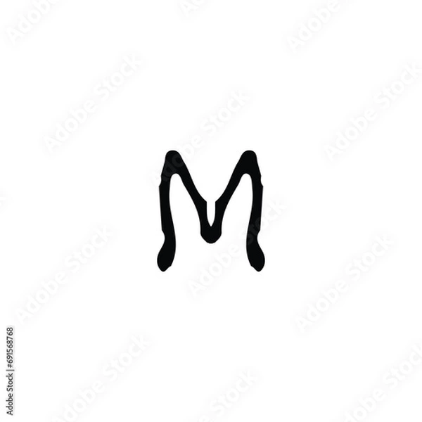 Fototapeta M icon. Simple style poster background symbol. M brand logo design element. M sign. M t-shirt printing. Vector for sticker.