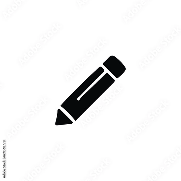Fototapeta Pencil icon. Simple style learn theme poster background symbol. Pencil brand logo design element. Pencil t-shirt printing. Vector for sticker.