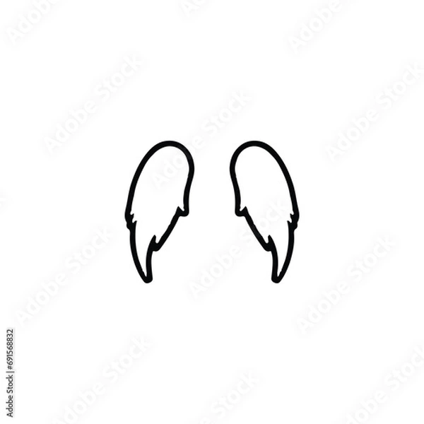 Fototapeta Wing icon. Simple style travel company poster background symbol. Wing brand logo design element. Wing t-shirt printing. Vector for sticker.