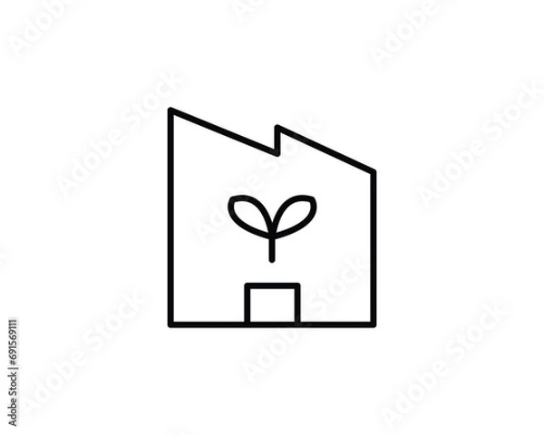 Fototapeta Sustainable factory icon vector symbol design illustration