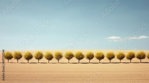 Fototapeta Minimal landscape with trees