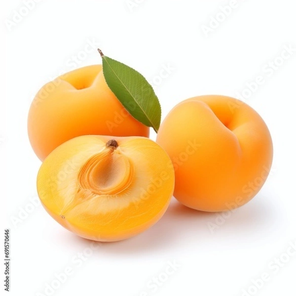 Fototapeta Apricots on a white background