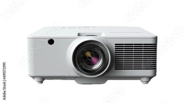 Fototapeta a Projector, front view, in a PNG, in a Home Entertainment-themed, isolated, and transparent photorealistic illustration. Generative ai