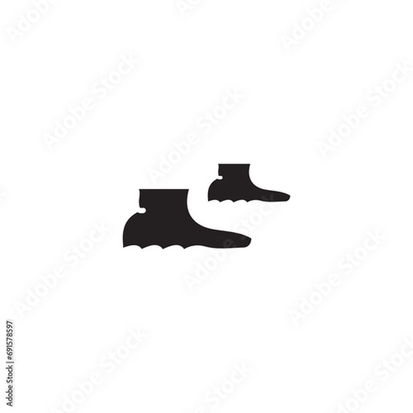 Obraz Boots icon. Simple style boots big sale poster background symbol. Boots brand logo design element. Boots t-shirt printing. Vector for sticker.
