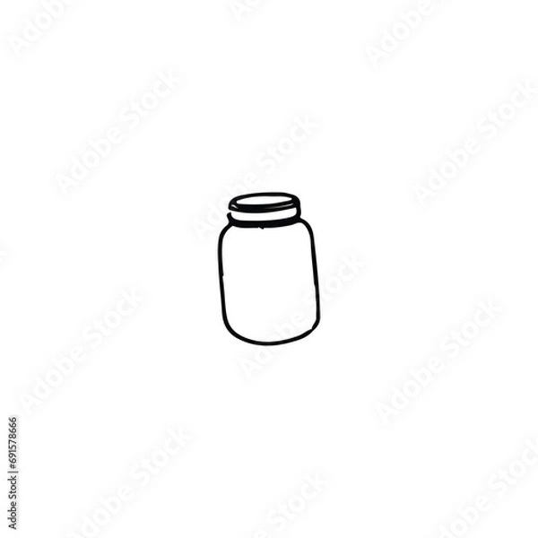 Obraz Pill bottle icon. Simple style medical theme poster background symbol. Pill bottle brand logo design element. Pill bottle t-shirt printing. Vector for sticker.