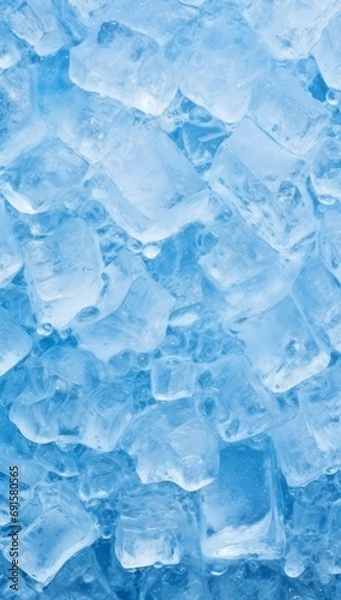 Fototapeta Iced cubes texture, floating, stock background