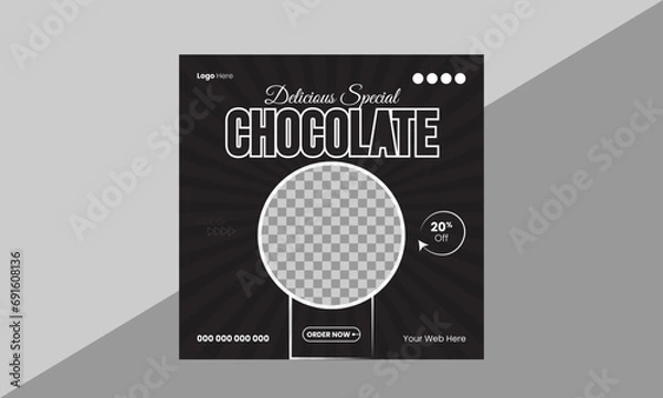 Obraz Professional Delicious Chocolate Social Media Design Vector