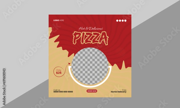 Obraz Delicious Pizza Food Design Template Vector
