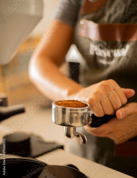 Fototapeta art coffee with forms and tasty