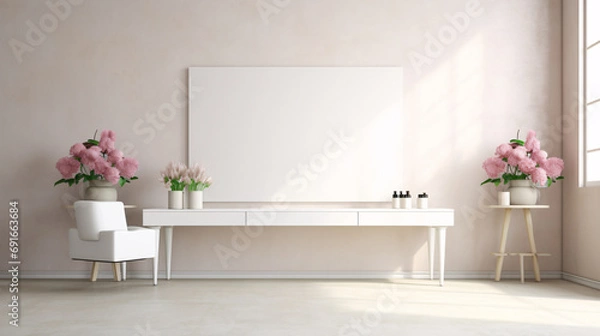 Fototapeta Bright Beauty Salon Empty Mockup