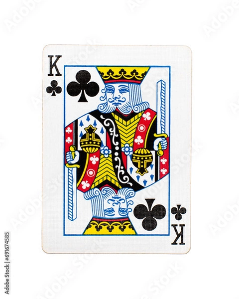Obraz king of clubs playing card on a transparent background  