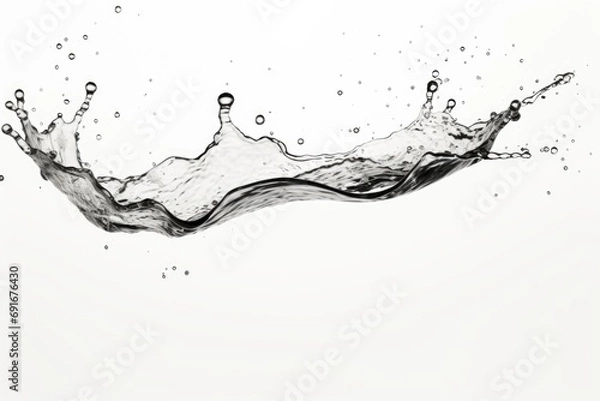 Fototapeta A captivating black and white photo capturing a dynamic splash of water. Ideal for various creative projects