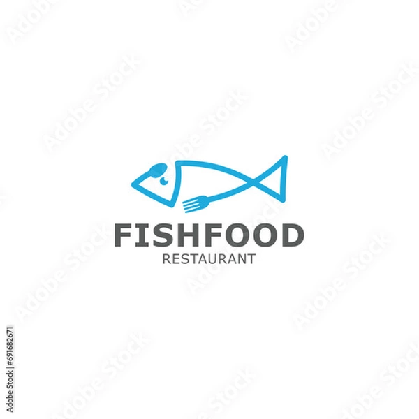 Obraz Initial Fish Food Restaurant design