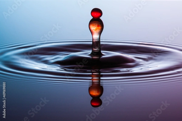 Fototapeta Red Water Drop Collision