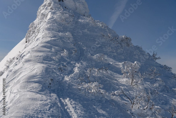 Obraz 冬の剣ヶ峰山の登山道