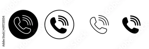 Fototapeta Call icons set. Phone icon vector. mobile phone. telephone icon