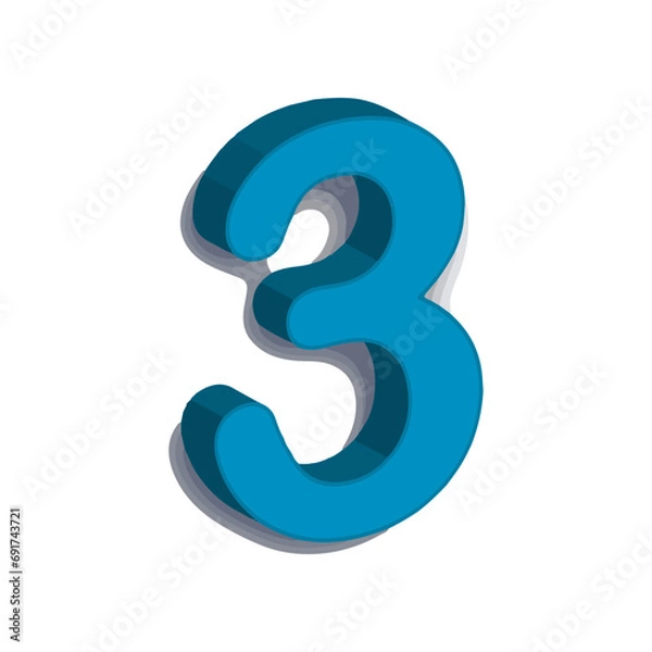 Fototapeta Illustration Vector Graphic of Number 3D design