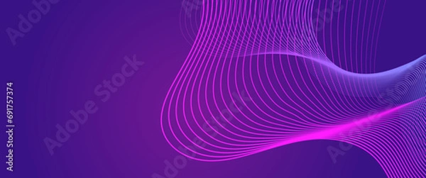 Fototapeta Purple violet vector tech modern futuristic with line in glowing background