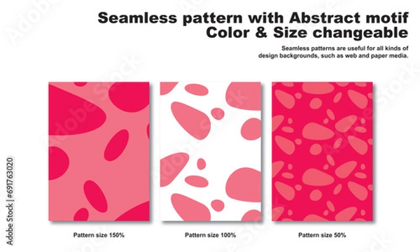 Fototapeta 抽象的な形をモチーフにしたシンプルな背景パターン、シームレス、幾何学的、ベクター、グラフィック素材