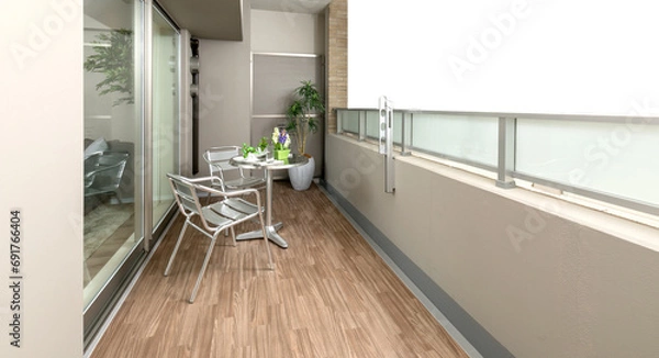 Obraz ワイドバルコニー、マンション、住宅設備
