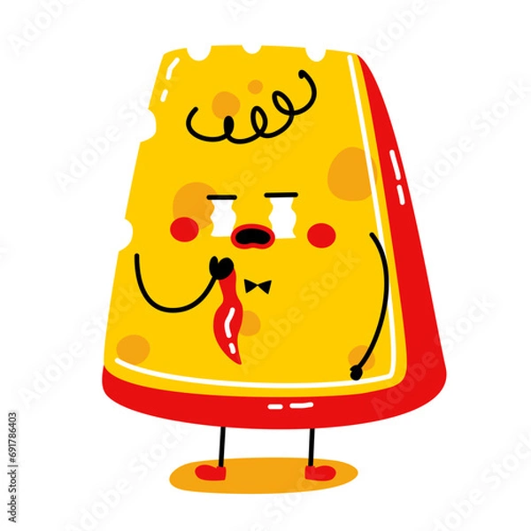 Fototapeta Cute Cheese Vector Set