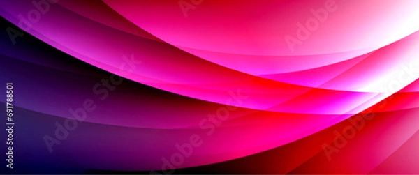 Fototapeta Dynamic flowing waves on gradient color background. Vector illustration For Wallpaper, Banner, Background, Card, Book Illustration, landing page