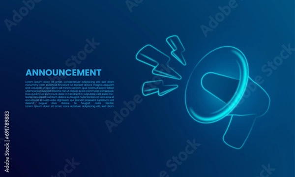 Obraz Megaphone speaker for announce. Comment reply is false, correct, problem, fail notice and announcement. Speakerphone notice vector illustration