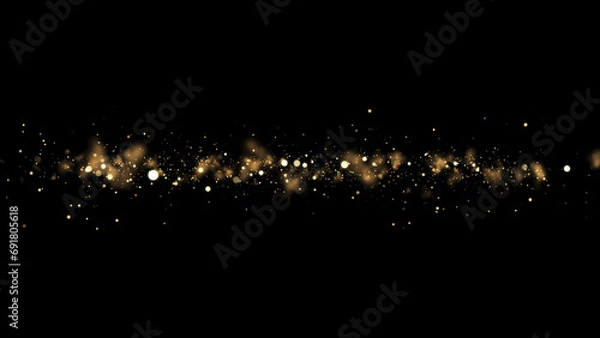 Fototapeta gold particles abstract background with golden shining stars dust bokeh glitter awards dust.