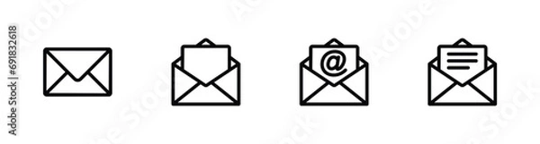 Fototapeta email icon set. envelope mail icon vector illustration