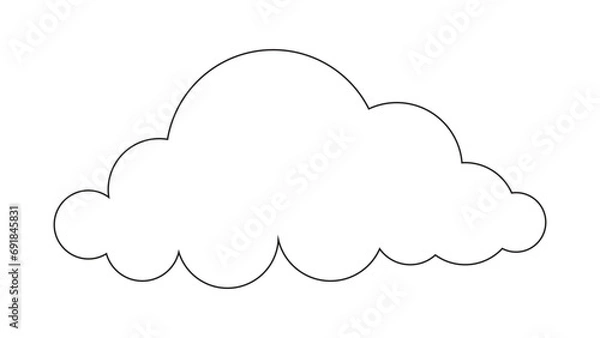 Obraz cloud icon black and white clouds