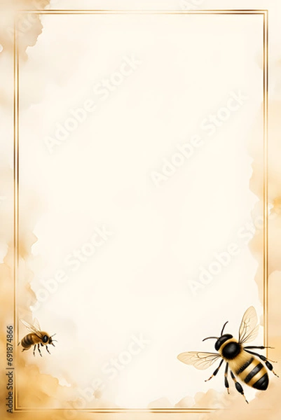 Obraz frame with bees and honey
