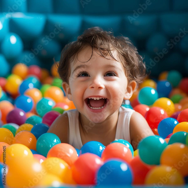 Obraz Joyful Jamboree: Little Explorer Revels in a Riot of Radiant Playfulness