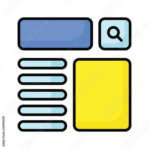 Fototapeta Take a look at this beautifully designed website wireframes, wireframing, layout, template icon