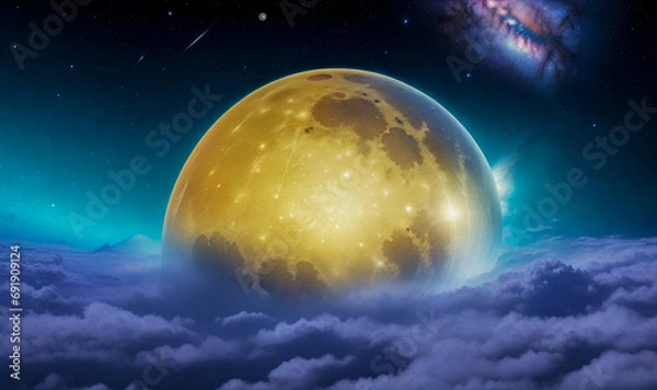 Obraz stars nebula abstraction planet satellites