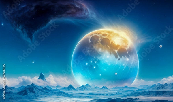 Obraz stars nebula abstraction planet satellites