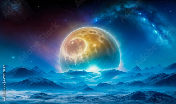Obraz stars nebula abstraction planet satellites